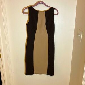 Anne Klein Brown and Tan Fitted Dress 4